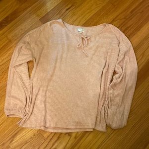 Blush pink waffle weave top